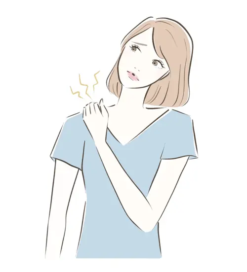 肩が痛そうな女性イラスト