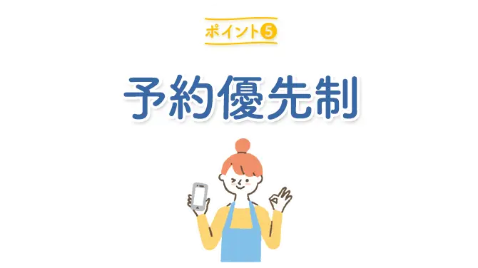 ポイント5：予約優先制